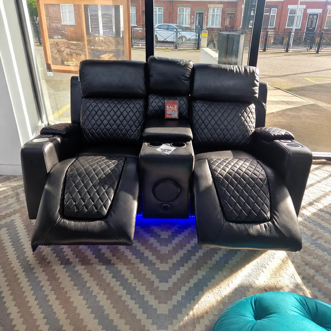 Florida Electric Leather Recliner Sofa Set (3+2 Seater) – Bluetooth Speakers, USB Ports & LED Lights