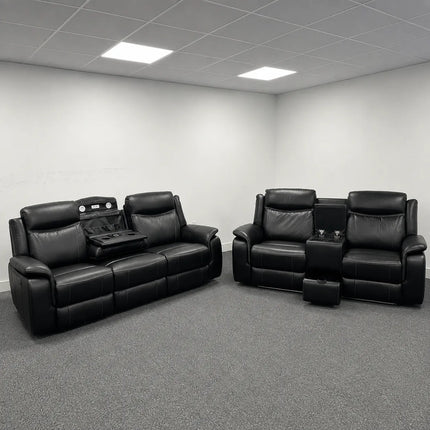 Parada Leather Electric Recliner Sofa 3+2 Seater-Bluetooth/USB/C-Type/Led/Cooling Cup Holders