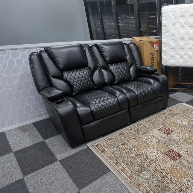 Orlando Electric Recliners. Black 3 + 2 Sofa Set , USB, LED