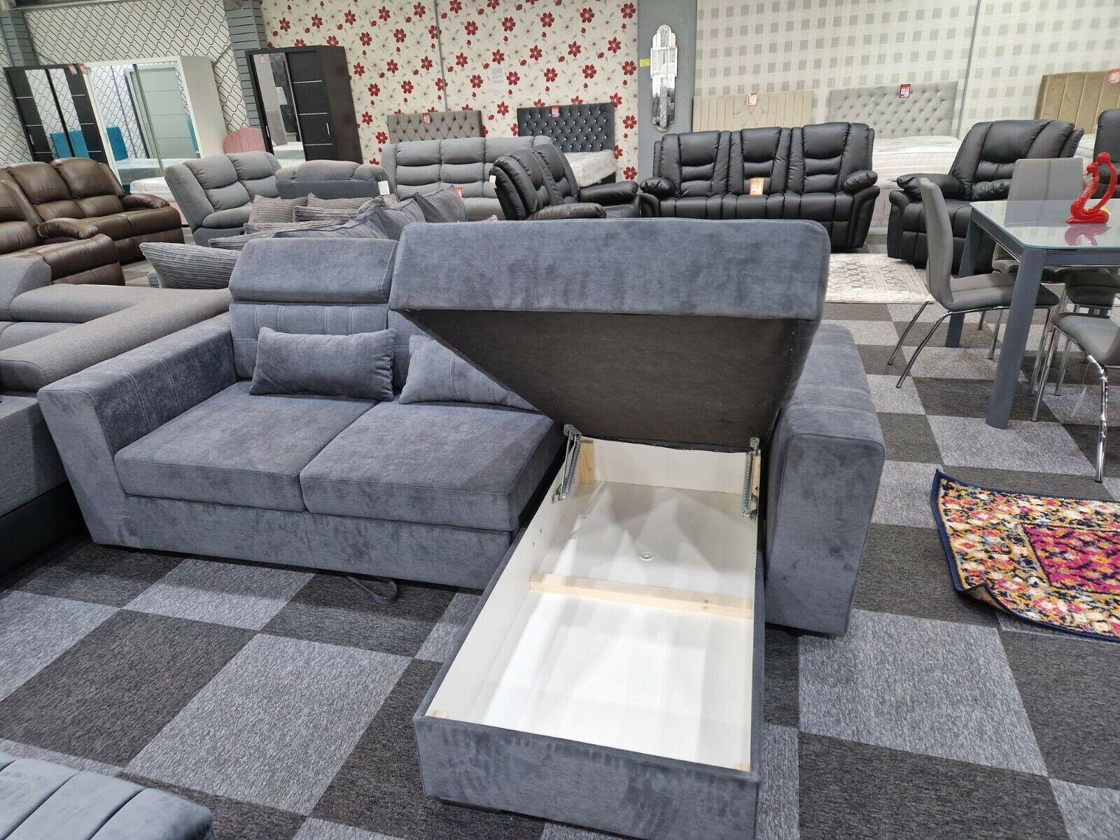 Lucca Corner Sofa Bed with Storage – Envogue Furniture