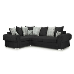 Verona Scatterback 4 seater sofa Black Right and Left Hand Facing Corner