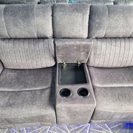 Fabric Electric Recliner Corner Sofa Grey