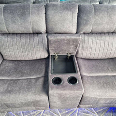 Fabric Electric Recliner Corner Sofa Grey