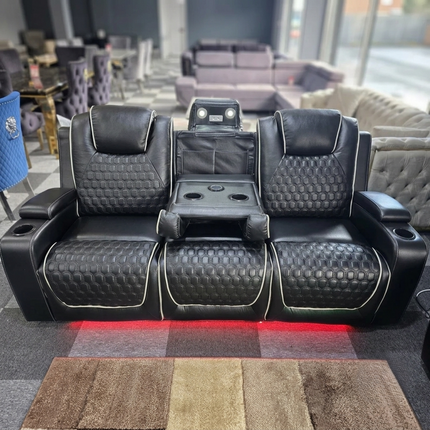 Malaga 3 + 2 (Music) Electrical Recliner Sofa Set ( Black)
