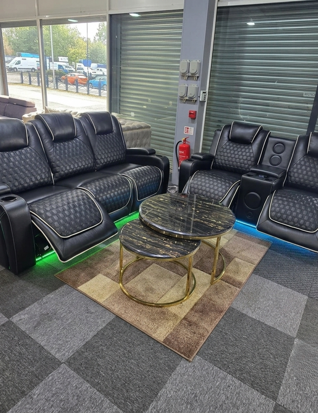 Malaga 3 + 2 (Music) Electrical Recliner Sofa Set ( Black)