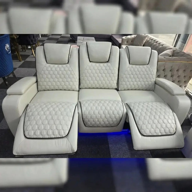Malaga 3 + 2 (Music) Electrical Recliner Sofa Set ( Ash Grey