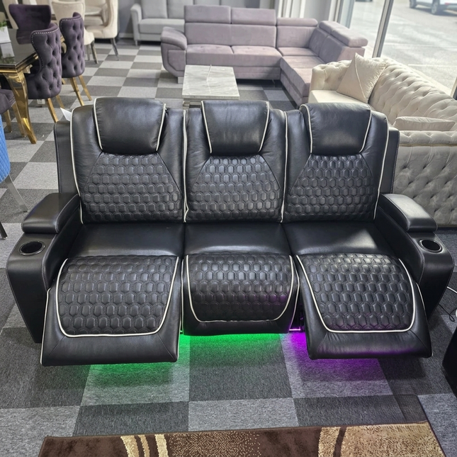 Malaga 3 + 2 (Music) Electrical Recliner Sofa Set ( Black)