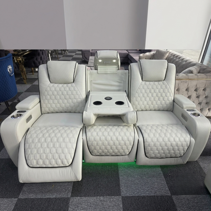 Malaga 3 + 2 (Music) Electrical Recliner Sofa Set ( Ash Grey/ Cream or Black)