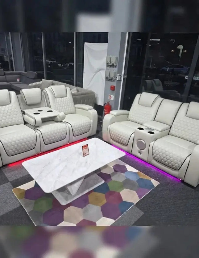 Malaga 3 + 2 (Music) Electrical Recliner Sofa Set ( Ash Grey