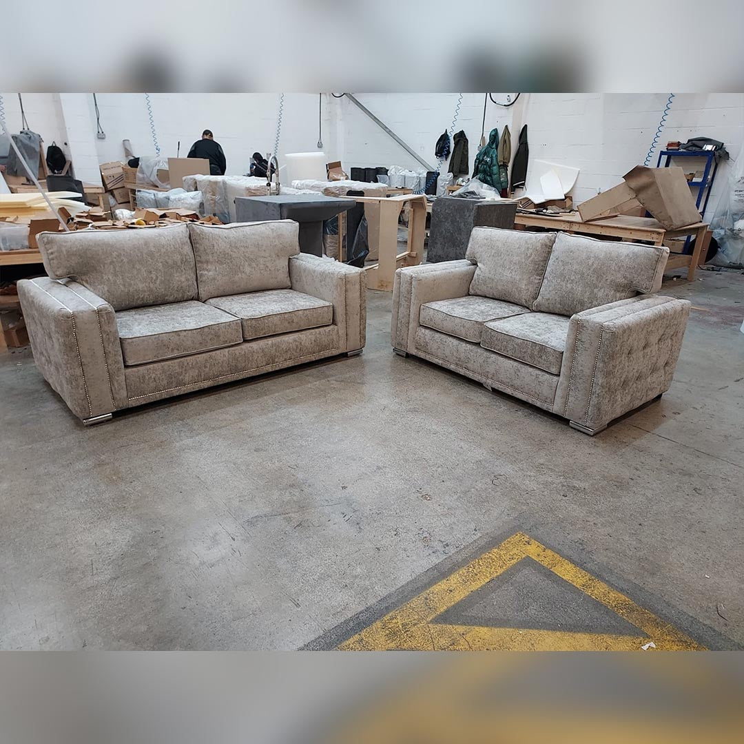 HENDI  3+2 SEATER FULL BACK SOFA  TRUFFLE