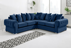 VERONA SCATTER BACK MULTI COLORS CORNER SOFA PLUSH VELVET