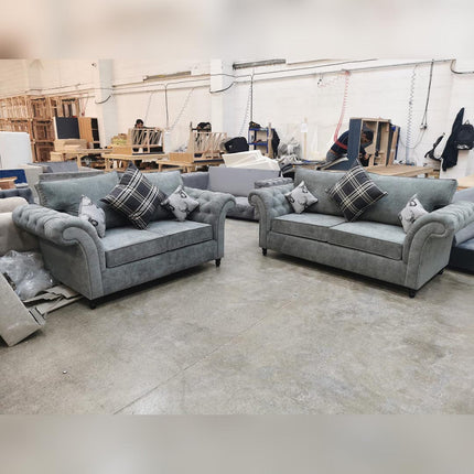 Nicole Sofa 3+2 Seater Full Back Grey furniture direct online Uk