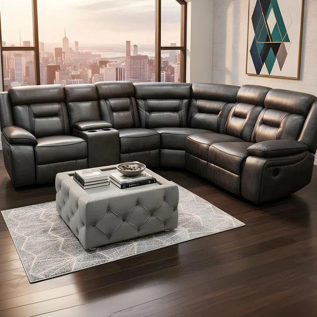 Nova Electric Recliner Leather Corner Sofa
