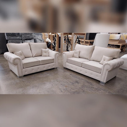 Olympia Sofa 3+2 Seater High Back Cream furniture direct online Uk
