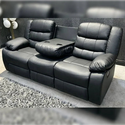 Roma Recliner 3+2 Seater Sofa Set Grey Faux Leather