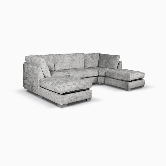 Brixton U Shaped Sofa Silver