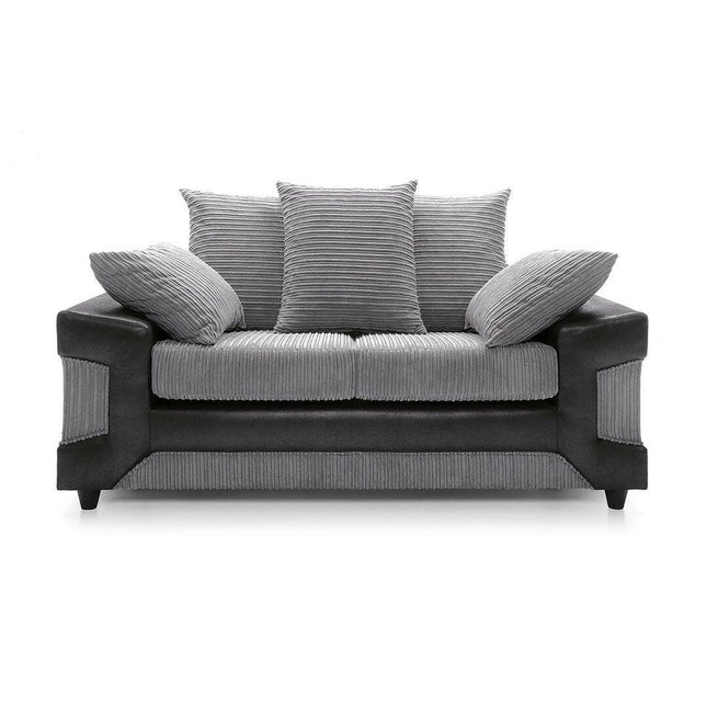 sleepkings Dino 3 Seater 2 Seater Upholstered Combination Fabric Black Grey (Black & Grey, 3+2 Seater Set)  MNS (MY NEW SOFA) LTD