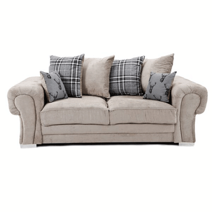 Verona Sofa 3+2 Seater Scatter Back Mink - Envogue Furniture