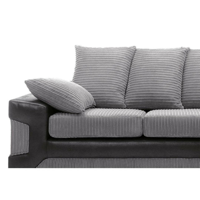 Dino Corner Sofa Grey and Black - Envogue Furniture