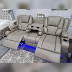 Grey / Leather / 3 Seater