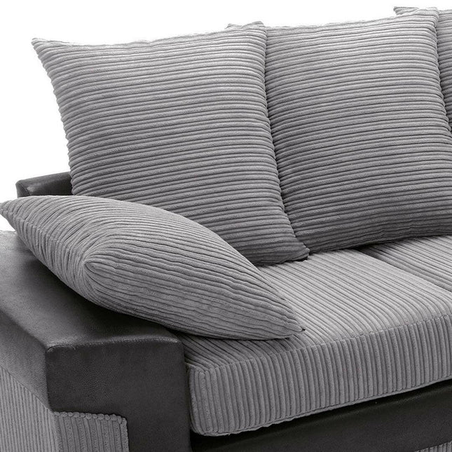 Dino Corner Sofa Grey and Black - Envogue Furniture