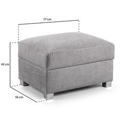 VERONA GREY STORAGE FOOTSTOOL - Envogue Furniture