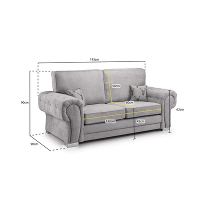 VERONA FULL BACK 3 SEATER SOFA - Envogue Furniture