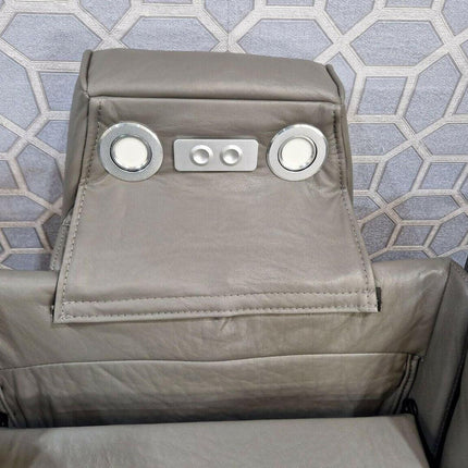 Orlando Electric Recliners 3+2 Seater Leather Sofa (Black, Grey) /LED LIGHTS/WIRELESS CHARGER - Envogue Furniture