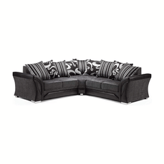 Shannon Corner Sofa Black And Grey - Envogue Furniture