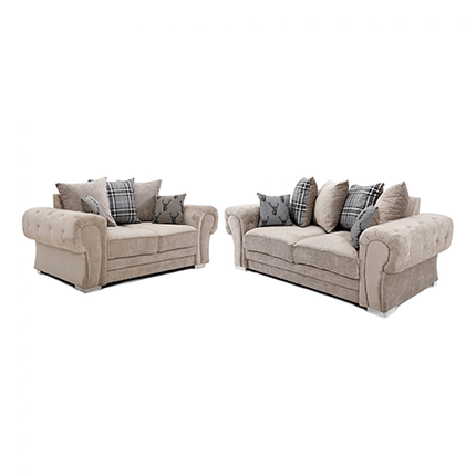 Verona Sofa 3+2 Seater Scatter Back Mink - Envogue Furniture