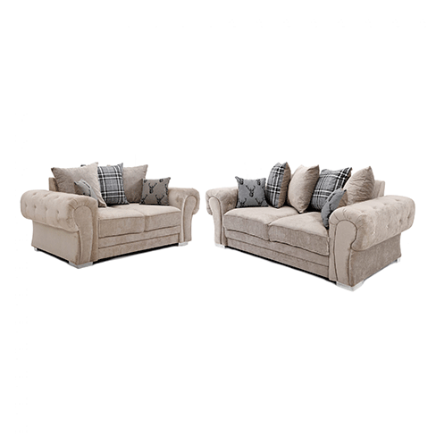 Verona Sofa 3+2 Seater Scatter Back Mink - Envogue Furniture