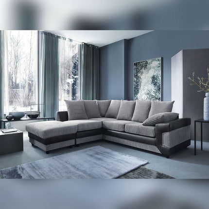 Dino Corner Sofa Grey and Black - Envogue Furniture