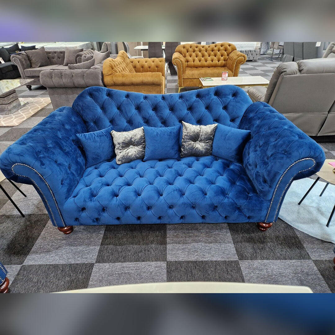 Elegance Chesterfield Sofa 3+2 BLUE - Envogue Furniture