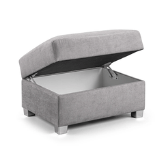 VERONA GREY STORAGE FOOTSTOOL - Envogue Furniture