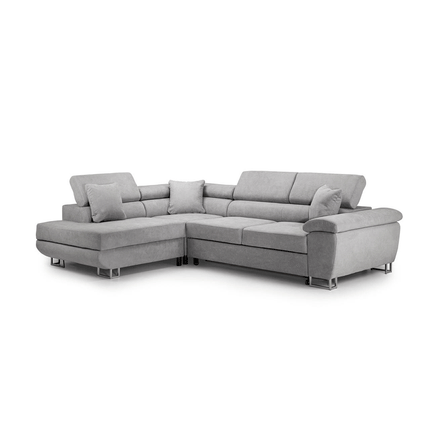 Anton Sofa bed Corner Sofa Bed With Storage Box Grey - Envogue Furniture