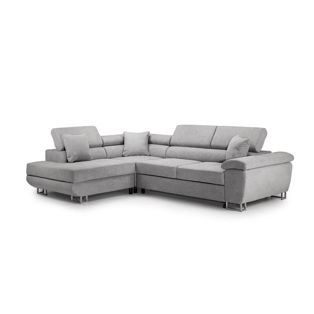 Anton Sofa bed Corner Sofa Bed With Storage Box Grey - Envogue Furniture