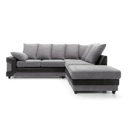 Dino Corner Sofa Grey and Black - Envogue Furniture
