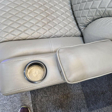 Orlando Electric Recliners 3+2 Seater Leather Sofa (Black, Grey) /LED LIGHTS/WIRELESS CHARGER - Envogue Furniture