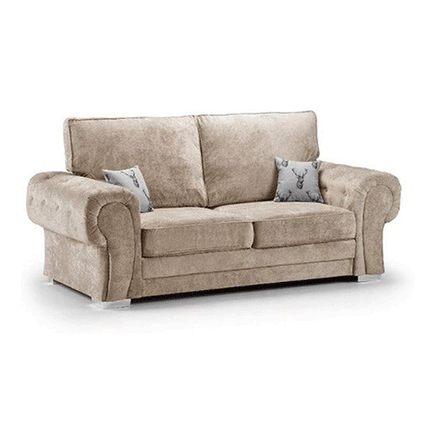 VERONA FULL BACK 3 SEATER SOFA MINK - Envogue Furniture