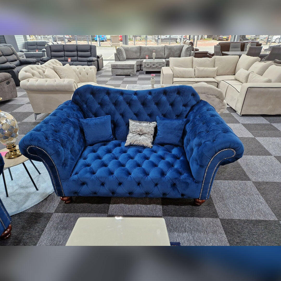 Elegance Chesterfield Sofa 3+2 BLUE - Envogue Furniture