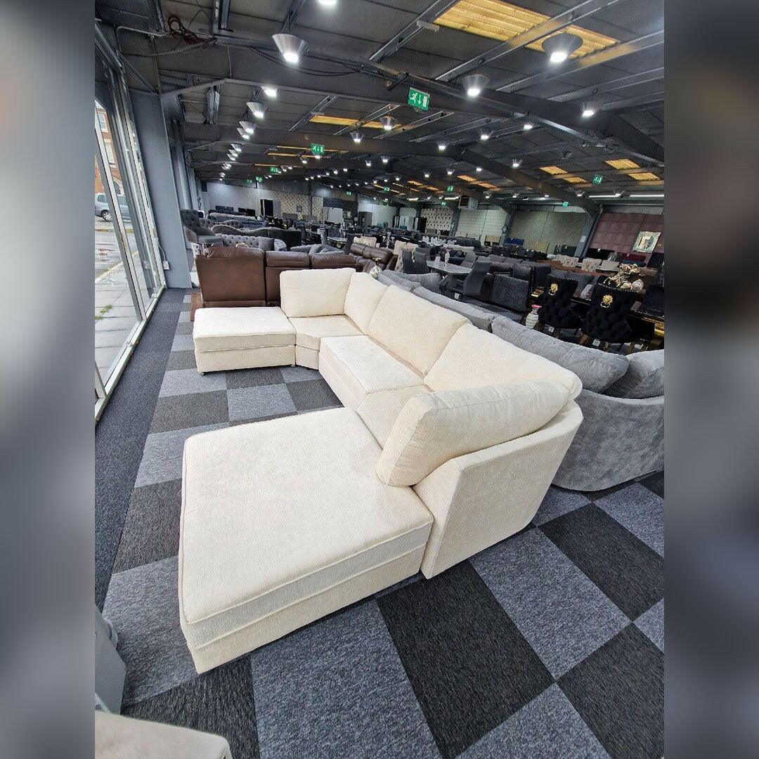 Bishop U Shape Sofa High Back In Black And Cream Colour – Envogue Furniture