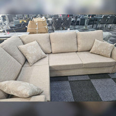 Paris Floral Beige 4 Seater Corner Sofa - Envogue Furniture