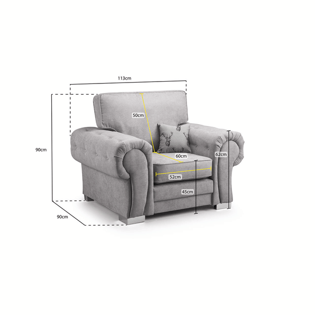 VERONA HIGH BACK ARM CHAIR - Envogue Furniture