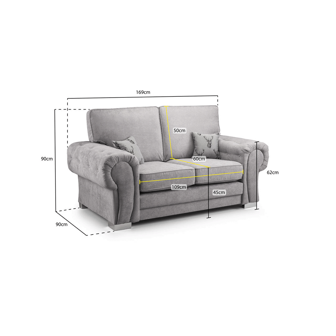 VERONA FULL BACK 2 SEATER SOFA - Envogue Furniture