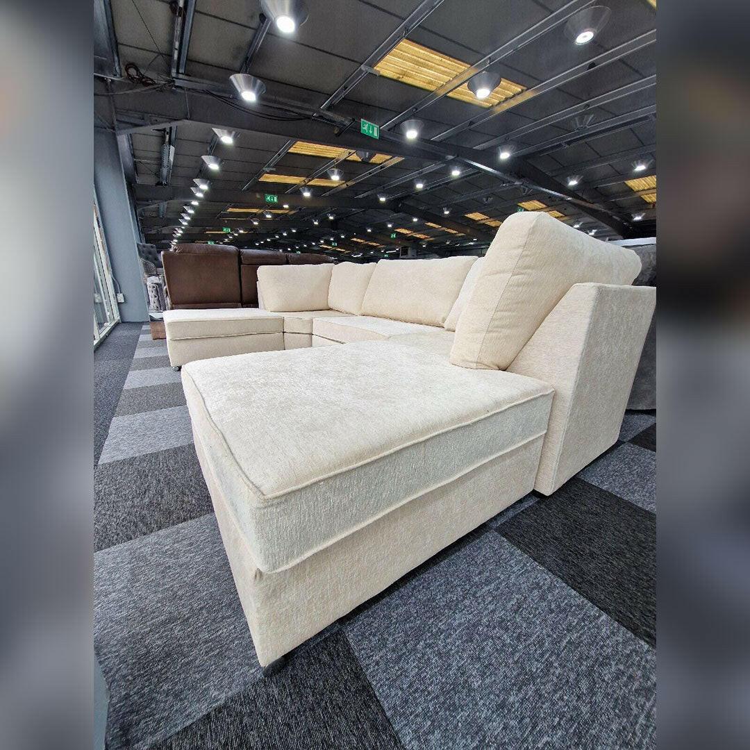 Bishop U Shape Sofa High Back In Black And Cream Colour – Envogue Furniture