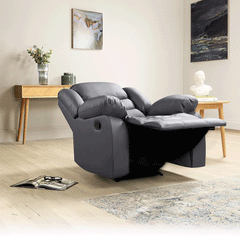 Sorrento Leather Recliner Sofa Arm Chair (Black/Grey/Brown) - Envogue Furniture