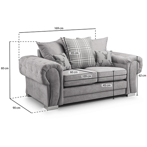 VERONA SCATTER BACK 2 SEATER SOFA - Envogue Furniture