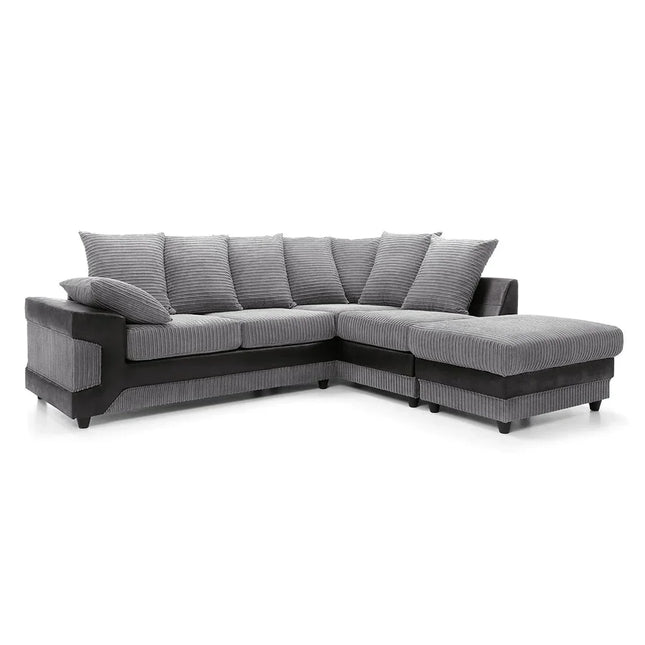 Dino Corner Sofa Grey and Black - Envogue Furniture