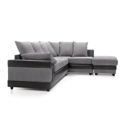 Dino Corner Sofa Grey and Black - Envogue Furniture