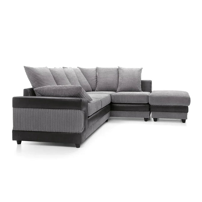 Dino Corner Sofa Grey and Black - Envogue Furniture